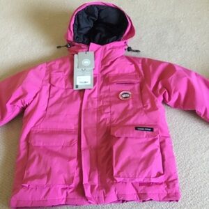 Canada Goose Kids Bright Pink Hooded Puffer Jacket